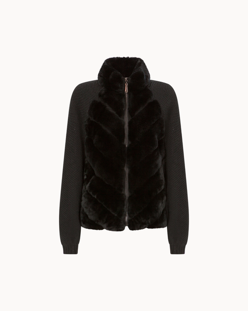 Cenya Fur Jacket - Obsidian Black